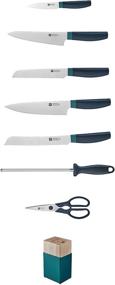 img 2 attached to 🔪 ZWILLING Набор ножей Now-S из 8 предметов в цвете голубой ижевики