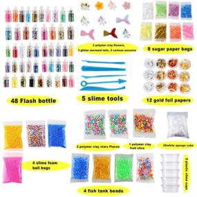 img 2 attached to 🌟 Koogel 149 Pcs Slime Supplies for Girls: Glitter Slime Kit with Gold Leaf, Foam Balls, Sugar Papers and More!