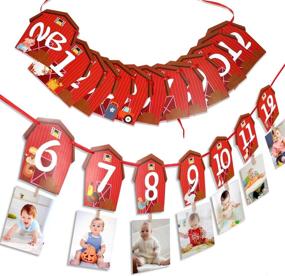 img 1 attached to 🐓 Farm Animal Theme Photo Banner: Perfect Milestone Photograph Display for Barnyard 1st Birthday Party Decorations