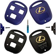 new 3 buttons remote key fob case shell replacement for lexus gs300 gs400 gs430 gx470 is300 ls400 ls430 lx470 rx300 rx330 rx350 rx400h rx450h sc430 (blue black) logo