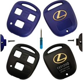img 4 attached to New 3 Buttons Remote Key Fob Case Shell Replacement For Lexus GS300 GS400 GS430 GX470 IS300 LS400 LS430 LX470 RX300 RX330 RX350 RX400H RX450H SC430 (Blue Black)