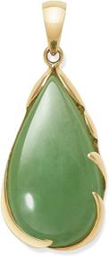 img 3 attached to 💧 Teardrop Jade Pendant Necklace in 14k Gold