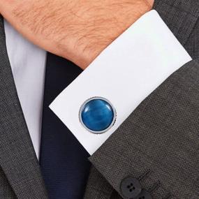 img 1 attached to 👔 Sophisticated Serrated Business Cufflinks by FORCEHOLD: Elevate Your Traditional Attire
