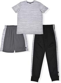 img 4 attached to 👕 Versatile 3-Pack Sports Athletic Shirt and Shorts Set for Boys - Comfortable and Active Wear