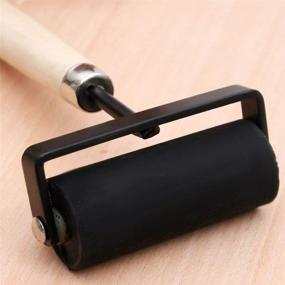 img 1 attached to 🛠️ 2 Pack Heavy Duty Steel Frame Brayer Rollers: 1.5 and 3 Inch Hard Rubber - Perfect for Anti-Slip Tape, Construction, Crafting, Stamping, and More!