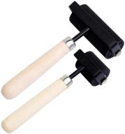 🛠️ 2 pack heavy duty steel frame brayer rollers: 1.5 and 3 inch hard rubber - perfect for anti-slip tape, construction, crafting, stamping, and more! logo