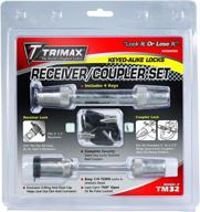 🔒 secure your trailer with trimax t3-5/8" receiver & tc2-2-1/2" span coupler lock-keyed alike set tm32, chrome - ultimate protection for your trailer logo