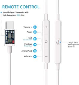 img 3 attached to 🎧 2021 NAKEWAN USB C наушники - HiFi Stereo тип - Бекхем Коллекция отеля 3100 Серии роскошь (Белый)