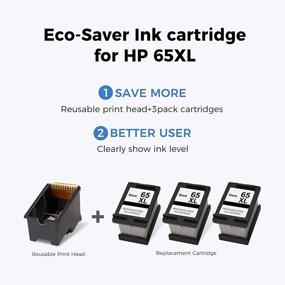 img 2 attached to 🖨️ MYCARTRIDGE Remanufactured Ink Cartridge for HP 65 XL 65XL Eco-Saver - Compatible with Envy 5055 5052 5012 5010 5030 and DESKJET 3755 2622 3752 3720 2624 3722 3758 (1 + 2 Pack)