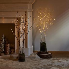 img 2 attached to 🌟 LITBLOOM Lighted Brown Willow Branches 32IN 100 LED with Timer Battery Operated for Holiday Christmas Decoration Indoor Outdoor Use - Warm White Lights