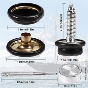 img 3 attached to 🔧 Комплект из 150 морской хромированной крепежной фурнитуры с холщевыми застежками в комплекте с 2 инструментами для установки | Нержавеющие стальные хромовые застежки для канвасных покрытий и мебели на лодке | Винты с шестигранной головкой 3/8 дюйма
