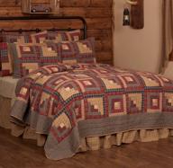 log cabin country rustic lodge design: vhc brands millsboro queen quilt 94wx94l in burgundy logo