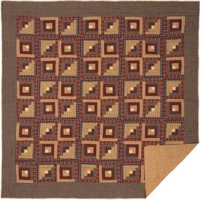 img 3 attached to Log Cabin Country Rustic Lodge Design: VHC Brands Millsboro Queen Quilt 94Wx94L in Burgundy