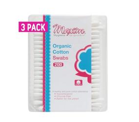 img 4 attached to 🌱 Maxim Organic Cotton Swabs, 600ct: No Chlorine/Dioxin/Chemical, Biodegradable, ICEA Approved. 3 Packs of 200 - Double Padded Cardboard Stick, Ear Swabs Cotton Buds