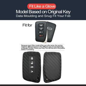 img 3 attached to 💎 High-Quality 2pcs Carbon Fiber-Look Silicone FOB Key Case for Lexus - Protect & Style Your Remote Key! (Compatible with ES250, ES350, ES300H, IS250, GS350, GS450, LC500h, LS460, LX570, NX200t - 2010-2018)