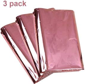 img 3 attached to Aneco 3 Pack Rose Gold Foil Tablecloth: Stunning Decoration for Weddings, Birthdays & Baby Showers