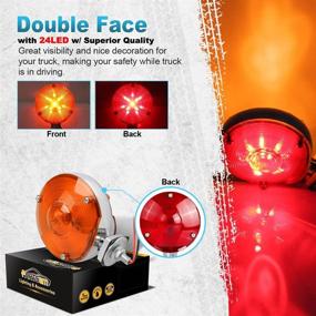 img 1 attached to 🚦 Enhance Safety with Partsam 2Pcs 4 Inch Round Double Face Star LED Pedestal Lights for Trucks, Semi Trailers, and Tractors