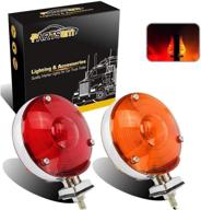 🚦 enhance safety with partsam 2pcs 4 inch round double face star led pedestal lights for trucks, semi trailers, and tractors logo