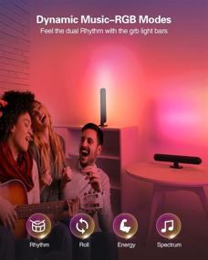 img 2 attached to 🌈 Ambient Lighting, Gaming Room Decoration - 2Pcs Juylux RGBIC Smart LED Light Bars with Music Sync, Alexa & Google Assistant Compatible, Immersion Gaming Lights, Rainbow Effect TV LED Backlights for PC and TV