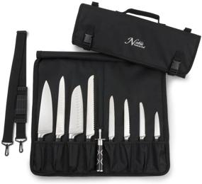 img 4 attached to Premium Padded Chef Knife Bag with 8+ Slots - Holds 8 Knives, Meat Cleaver, Knife Steel, Utensils, and Tools! Durable Knife Carrier with Name Card Holder and Bonus Zipped Pouch - Bag Only