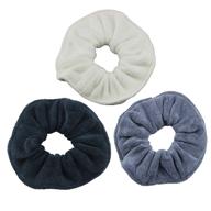 🧖 jiris 3-pack microfiber hair drying scrunchies for girls and women - ultra soft towel scrunchies logo