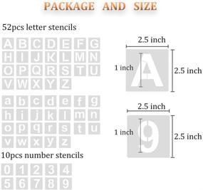 img 3 attached to Шаблоны алфавита "Eagle" - 1 дюйм, 62 шт Повторно используемые шаблоны букв и цифр - Идеальны для дерева, стен, ткани, камней, досок для мела, знаков и ремесел.