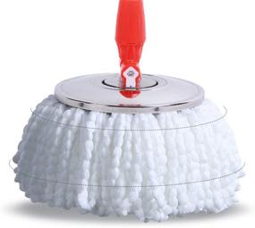 img 3 attached to Spin Mop Replacement Head Microfiber Refills, 2 Pack - Original Thick Mop Heads, White and Red