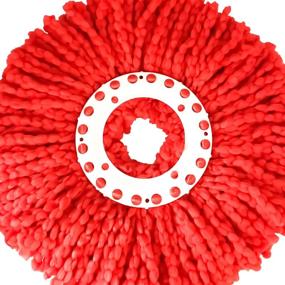 img 2 attached to Spin Mop Replacement Head Microfiber Refills, 2 Pack - Original Thick Mop Heads, White and Red