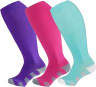 premium wide calf compression socks: enhanced blood circulation for women & men, 15-20 mmhg logo