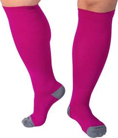 img 2 attached to Premium Wide Calf Compression Socks: Enhanced Blood Circulation for Women & Men, 15-20 mmHg