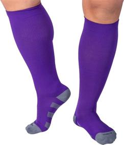 img 1 attached to Premium Wide Calf Compression Socks: Enhanced Blood Circulation for Women & Men, 15-20 mmHg