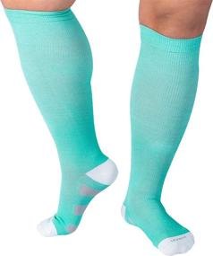 img 3 attached to Premium Wide Calf Compression Socks: Enhanced Blood Circulation for Women & Men, 15-20 mmHg