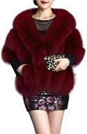 amore bridal women's faux fox fur winter shawl cape - luxury party cloak logo