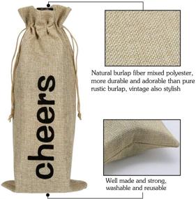 img 3 attached to 12pcs Cheers Burlap Wine Bags: Perfect Hessian Cloth Bottle Gift Bags for Valentine's Day, Holiday, Champagne, and Wine Tasting Party