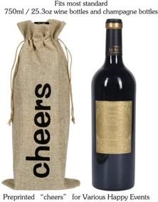 img 2 attached to 12pcs Cheers Burlap Wine Bags: Perfect Hessian Cloth Bottle Gift Bags for Valentine's Day, Holiday, Champagne, and Wine Tasting Party