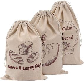 img 4 attached to Linen Bread Bags: Reusable Storage Solution for Homemade Artisan Breads, Pack of 3 - Perfect Gift for Bread Makers, Bakers, Housewarming, Wedding Gifts