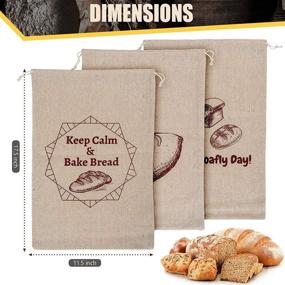 img 1 attached to Linen Bread Bags: Reusable Storage Solution for Homemade Artisan Breads, Pack of 3 - Perfect Gift for Bread Makers, Bakers, Housewarming, Wedding Gifts