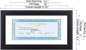 img 1 attached to 🖼️ ELSKER&HOME Business License Frame: 3x7.5 Inch White Mat or 5x10 Inch Without Mat Display