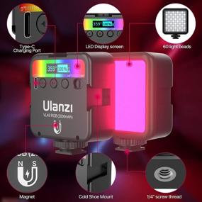 img 1 attached to Enhance Your Photography with Ulanzi VL49 RGB Video Light: 📸 360° Full Color, Magnetic Attraction, Rechargeable LED Camera Lights, LCD Display