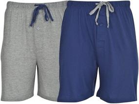img 4 attached to Hanes Men's 2-Pack Drawstring Cotton Knit Lounge Shorts with Waistband & Pockets
