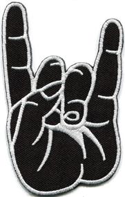 img 1 attached to 🤘 Heavy Metal Thrash Headbanger Embroidered Iron-On Patch: Rock & Roll Salute!