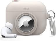 📷 elago snapshot cover - apple airpods pro & airtags [камень] - милый дизайн камеры, защита от падений и чехол с локатором - в комплекте кольцо для ключей логотип