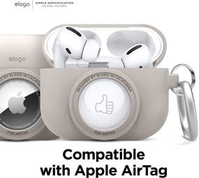 img 2 attached to 📷 elago Snapshot Cover - Apple AirPods Pro & AirTags [Камень] - Милый дизайн камеры, защита от падений и чехол с локатором - В комплекте кольцо для ключей