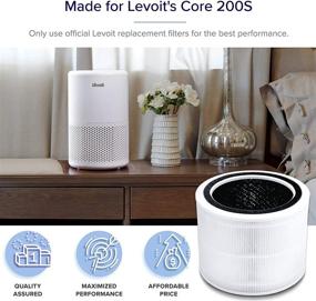 img 2 attached to 🌬️ LEVOIT Air Purifier Replacement Filter: 3-in-1 True HEPA & Activated Carbon, Core 200S-RF - White | High-Efficiency Filter