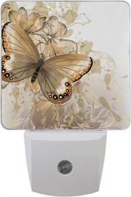 img 2 attached to 🌼 LORVIES Floral Background with Butterfly LED Night Light - Auto Sensor Dusk to Dawn, Decorative Plug-in for Bedroom, Bathroom, Kitchen, Hallway, Stairs, Baby's Room - Energy Saving