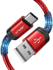 img 4 attached to 🔌 JSAUX USB Type C Cable 2-Pack 6.6ft – Fast Charging USB-A to USB-C Braided Cord for Samsung Galaxy, PS5 Controller, USB C Charger-Red