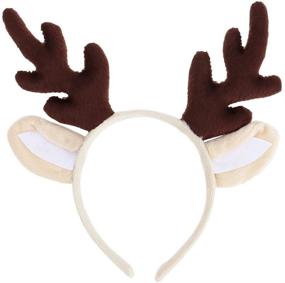 img 4 attached to LUOEM Christmas Headband Reindeer Headwear