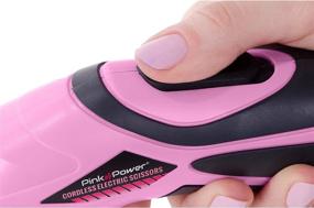 img 3 attached to Pink Power Cordless Electric Fabric Scissors Box Cutter: Perfect Craft, Sewing, Cardboard & Scrapbooking Tool