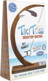 img 2 attached to 🎯 Tiki Toss Ring Toss Game - 13 Inch Desktop Edition for Adults & Kids: Indoor Hook and Ring Games with String and Hooks - Perfect Man Cave Decor & Gifts for Men