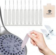 🚿 10pcs handheld shower head cleaning brushes - multifunctional nylon pore gap anti-clogging cleaning brushes for shower nozzle - ideal bathroom tool, household accessory (a) logo